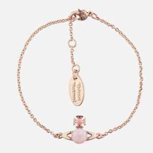 Vivienne Westwood Valentina Pink Orb Bracelet In Rose Gold Brand New